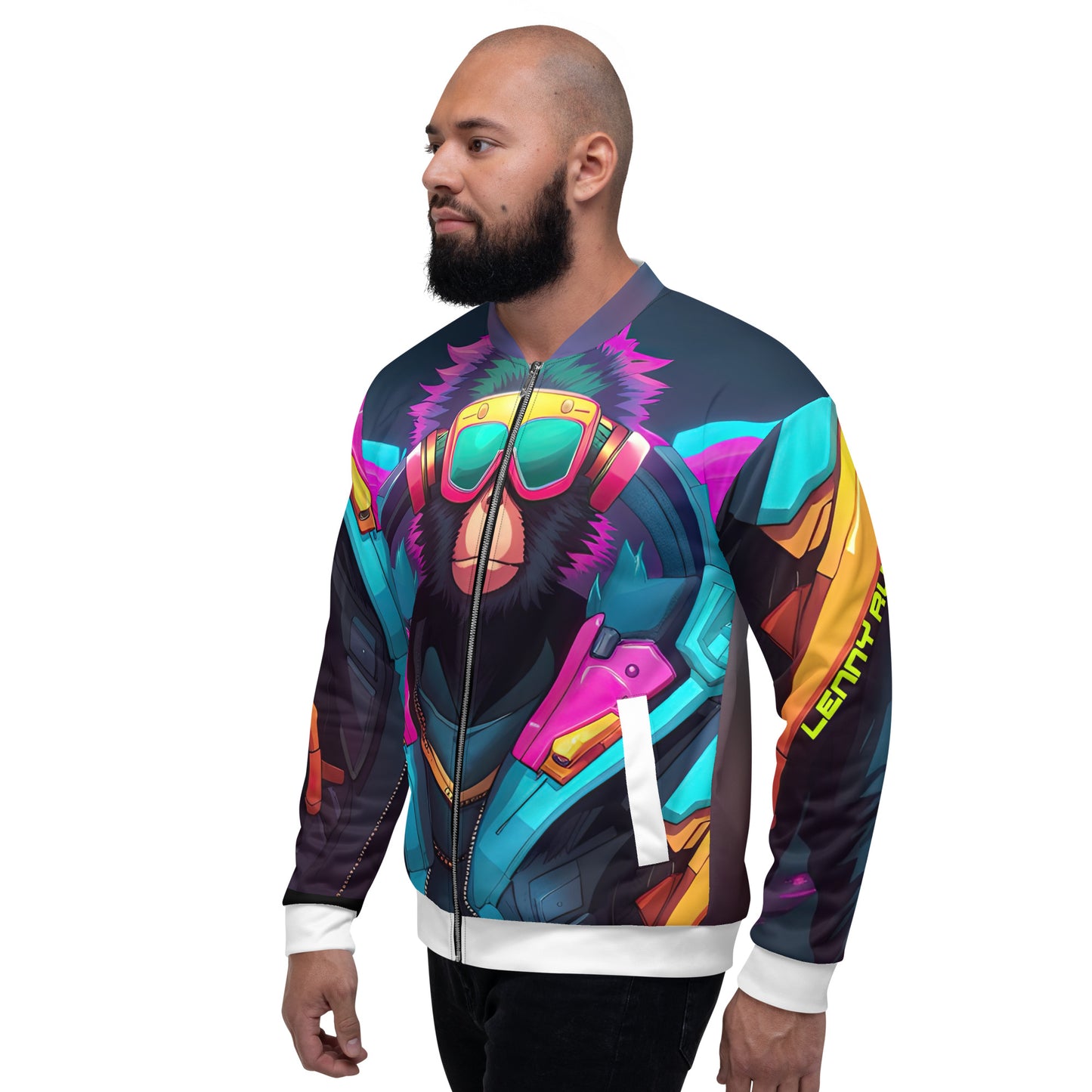 "Neon Chimp" - Unisex Bomber Jacket